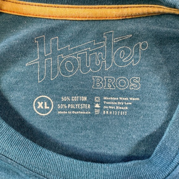 Howler Bros Shirt Mens XL Teal Monkey Logo Short Sleeve Casual Preppy - Picture 2 of 8